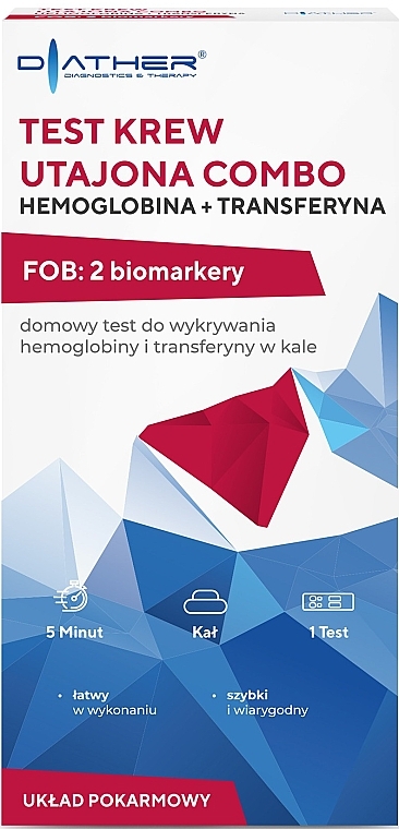 Test na obecność krwi utajonej w kale, hemoglobina+transferyna - Diather Diagnostics & Therapy — Zdjęcie N1