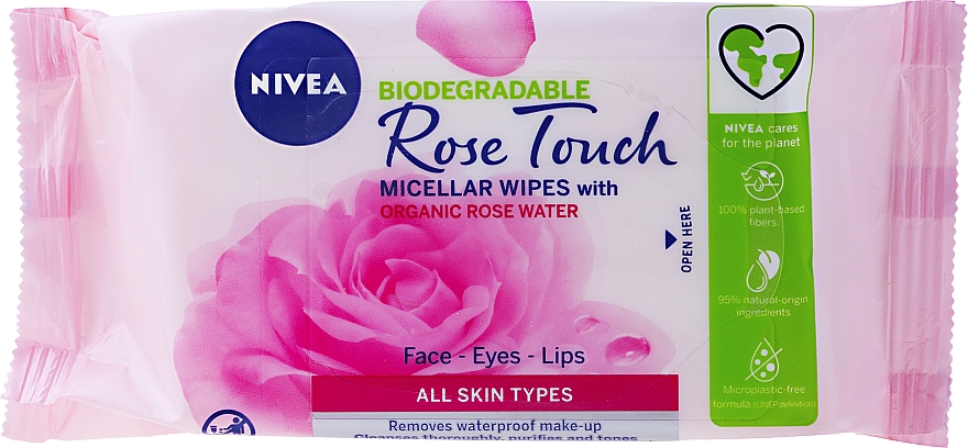 NIVEA Rose Touch Micelarne biodegradowalne chusteczki z organiczną wodą różaną - NIVEA Micellair Skin Breathe Makeup — Zdjęcie N4