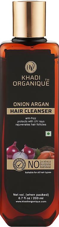Naturalny szampon bezsiarczanowy wzmacniający Cebula i olej arganowy - Khadi Organique Onion Argan Hair Cleanser