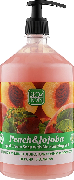 Kremowe mydło w płynie Brzoskwinia i jojoba - Bioton Cosmetics Active Fruits Peach & Jojoba Soap — Zdjęcie N3