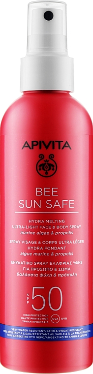 Przeciwsłoneczny spray do twarzy i ciała - Apivita Bee Sun Safe Hydra Melting Ultra Light Face & Body Spray SPF50 — Zdjęcie N1