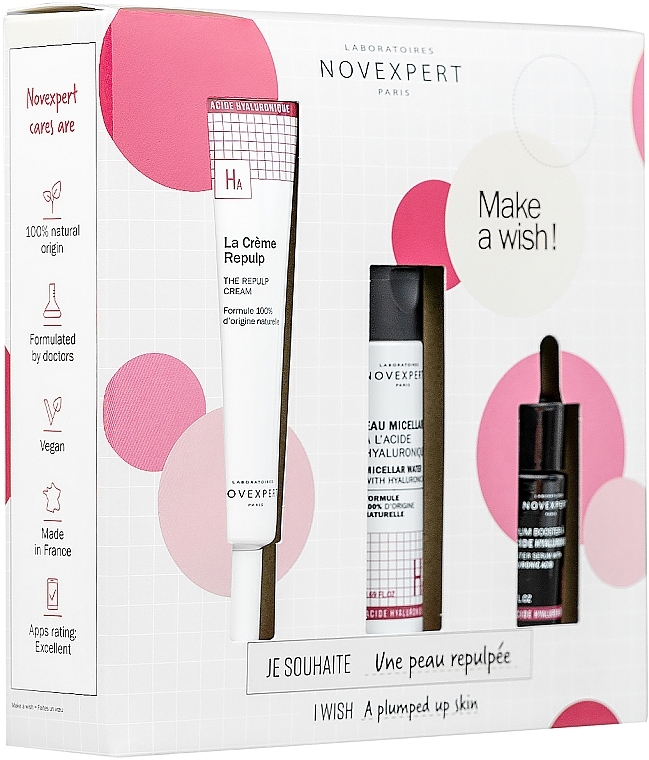 Zestaw Wypełnienie i ujędrnienie skóry kwasem hialuronowym 3,2% - Novexpert Plumped Up Skin Box (cr/40ml + water/50ml + serum/10ml) — Zdjęcie N2