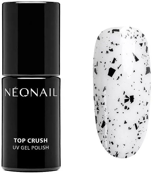Top do lakieru hybrydowego - NeoNail Professional UV Gel Polish Top Crush Black Gloss — Zdjęcie N1