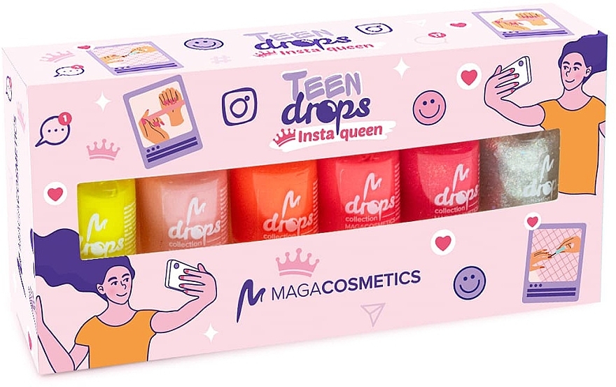 Zestaw lakierów do paznokci - Maga Cosmetics Teen Drops InstaQueen V.01 — Zdjęcie N1