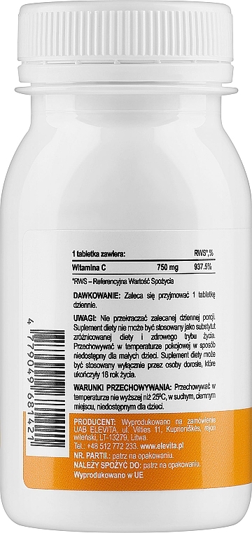 Suplement diety Witamina C, 750 mg - Vita-Lab Vitamin C 750 mg — Zdjęcie N2