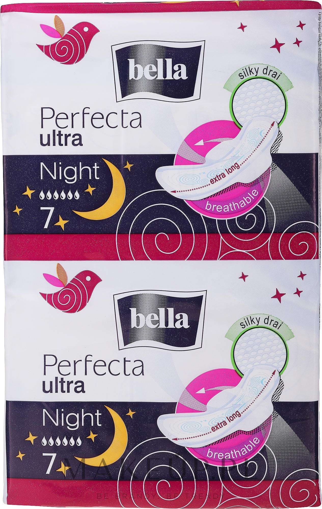 Podpaski Perfecta Ultra Night Silky Drai, 7+7 szt. - Bella  — Zdjęcie 14 szt.