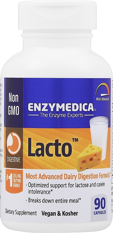 Suplement diety Enzymy wspomagające trawienie laktozy - Enzymedica Lacto — Zdjęcie N1