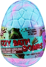 Kula do kąpieli Dino z niespodzianką, różowo-niebieska o zapachu waty cukrowej - Chlapu Chlap Dino Cotton Candy Fizzy Bath Bombs — Zdjęcie N1