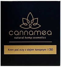 PRZECENA! Krem pod oczy z olejem konopnym i CBD - Cannamea * — Zdjęcie N2