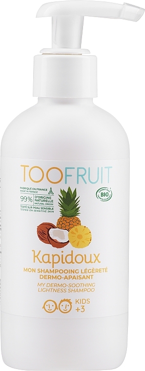 Nawilżający szampon do włosów Ananas i kokos - TOOFRUIT Kapidoux Dermo-Soothing Shampoo