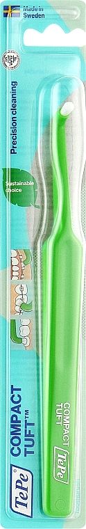 Szczoteczka jednopęczkowa do trudno dostępnych miejsc, jasnozielona - TePe Tuft Toothbrush — Zdjęcie N1