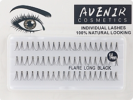 Kup Sztuczne rzęsy, kępki, 14 mm - Avenir Cosmetics Individual Lashes Flare Long Black