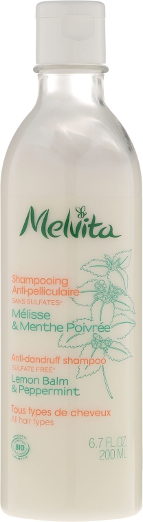 Przeciwłupieżowy szampon do włosów Melisa i mięta - Melvita Anti-dandruff Shampoo