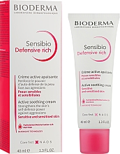 Kojący krem do twarzy - Bioderma Sensibio Defensive Rich Active Soothing Cream — Zdjęcie N2