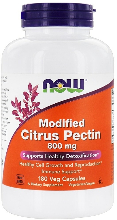 Zmodyfikowana pektyna cytrusowa, 800 mg - Now Foods Modified Citrus Pectin Veg Capsules — Zdjęcie N1