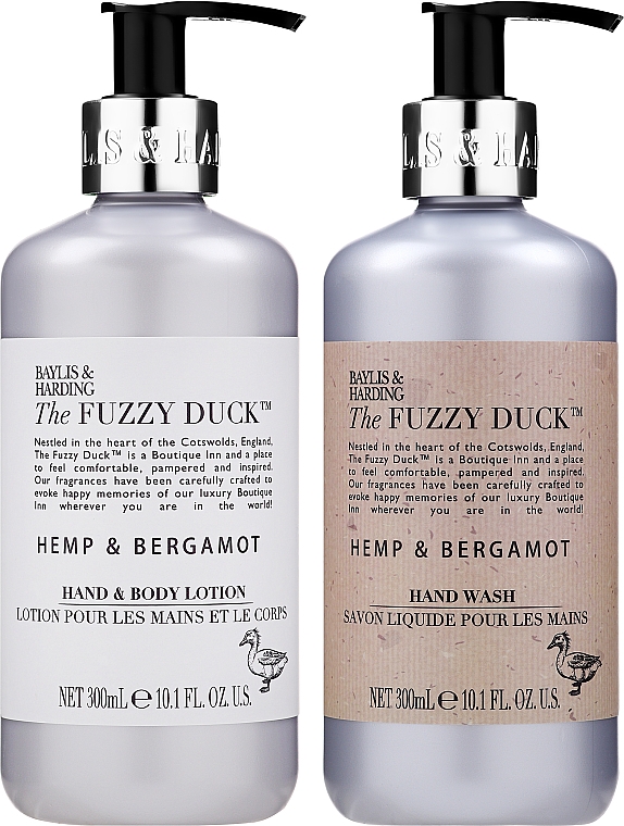 Zestaw - Baylis & Harding The Fuzzy Duck Hemp & Bergamot (h/soap 300 ml + b/h/lot 300 ml) — Zdjęcie N3