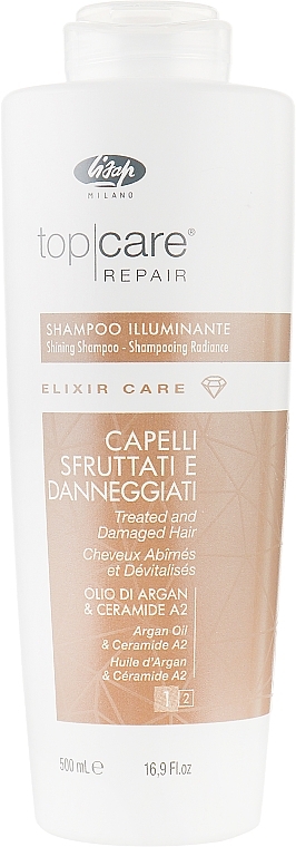 Rozświetlający szampon do włosów - Lisap Top Care Repair Elixir Care Shining Shampoo