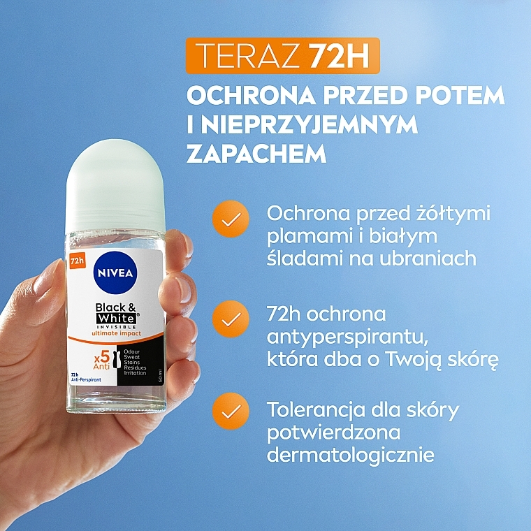 Antyperspirant w kulce - NIVEA Black & White Invisible Ultimate Impact — Zdjęcie N3