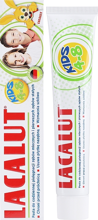 Pasta do zębów dla dzieci od 4. do 8. roku życia - Lacalut Kids Toothpaste — Zdjęcie N2
