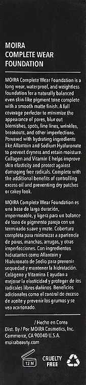 Podkład do twarzy - Moira Complete Wear Foundation — Zdjęcie N3