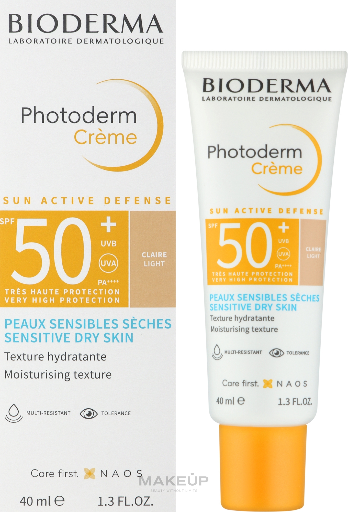 Krem przeciwsłoneczny do wrażliwej skóry suchej - Bioderma Photoderm Cream SPF50+ Sensitive Dry Skin Light — Zdjęcie 40 ml