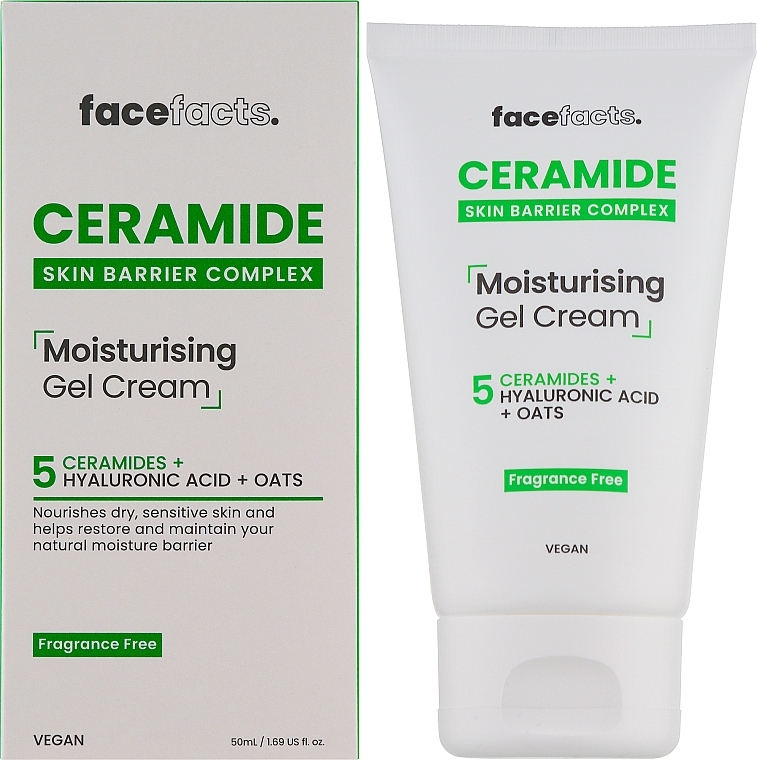 Nawilżający żel-krem do twarzy z ceramidami - Face Facts Ceramide Moisturising Gel Cream — Zdjęcie N2