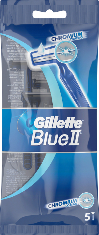 Jednorazowe maszynki do golenia, 5 szt. - Gillette Blue II Chromium — Zdjęcie N1