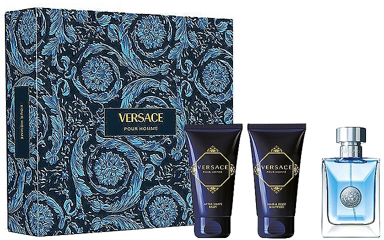 Versace Pour Homme - Zestaw (edt 50 ml + sh/gel 50 ml + ash/balm 50 ml) — Zdjęcie N1