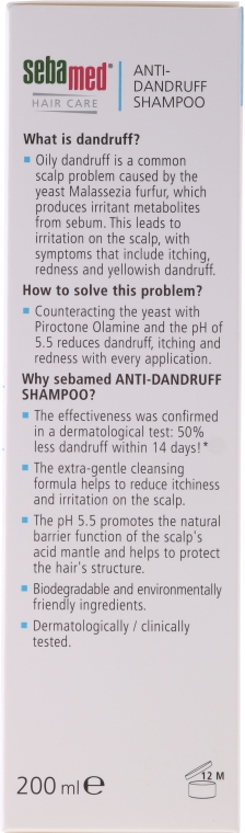 Leczniczy szampon przeciwłupieżowy - Sebamed Anti-Dandruff Shampoo — Zdjęcie N2