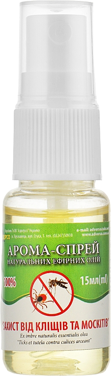 Aromaspray z naturalnymi olejkami eterycznymi, Ochrona przed kleszczami i komarami - Adverso — Zdjęcie N1