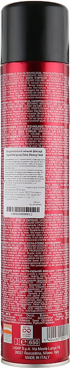 Bardzo mocny spray do utrwalania - Lisap Lisynet One Extra Strong — Zdjęcie N2