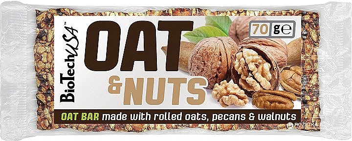 Baton proteinowy Owies i orzechy - BiotechUSA Oat & Nuts Bar — Zdjęcie N1