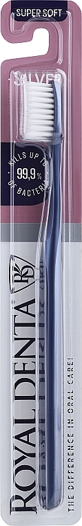 Bardzo miękka szczoteczka do zębów ze srebrem, niebieska - Royal Denta Silver Super Soft — Zdjęcie N1
