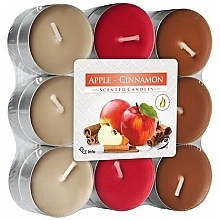 Kup Zestaw podgrzewaczy zapachowych Jabłko i cynamon, 18 sztuk - Bispol Apple-Cinnamon Scented Candles