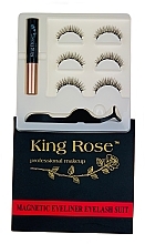 Kup Zestaw magnetycznych rzęs 3 pary z aplikatorem i magnetycznym eyelinerem, 2085 - King Rose