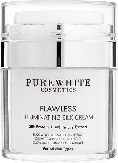 Krem rozświetlający do twarzy - Pure White Cosmetics Flawless Illuminating Silk Cream  — Zdjęcie N1