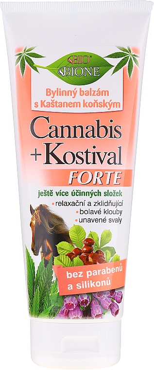 Ziołowy balsam do ciała z kasztanem i olejem konopnym - Bione Cosmetics Cannabis Kostival Herbal Body Balm With Horse Chestnut  — Zdjęcie N1
