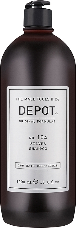Srebrny szampon dla mężczyzn do włosów siwych, białych lub rozjaśnianych - Depot Hair Cleansings 104 Silver Shampoo