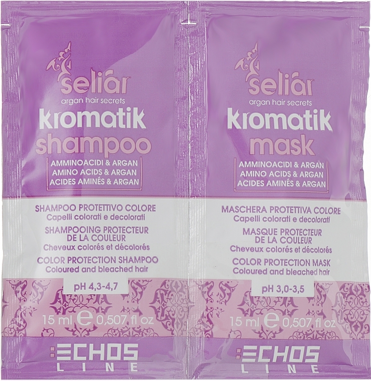 Zestaw - Echosline Seliar Kromatik Set (sh/15ml + mask/15ml) — Zdjęcie N1