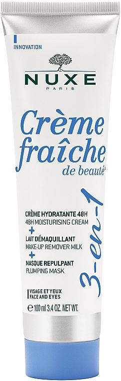 Krem do twarzy 3 w 1 - Nuxe Creme Fraiche De Beaute Plumping Mask Face And Eyes — Zdjęcie N1