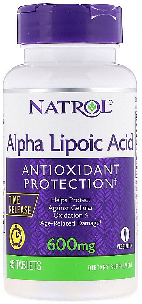 Kwas alfa liponowy o powolnym uwalnianiu w kapsułkach, 600 mg - Natrol Alpha Lipoic Acid — Zdjęcie N1