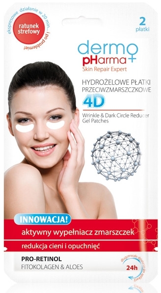 Hydrożelowe płatki przeciwzmarszczkowe - Dermo Pharma 4D Wrinkle & Dark Circle Reducer Gel Patches — Zdjęcie N1