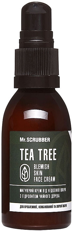 Krem do twarzy z hydrolatem z drzewa herbacianego - Mr.Scrubber Tea Tree Blemish Skin Face Cream — Zdjęcie N1