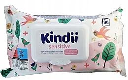 Chusteczki nawilżane dla niemowląt, 96 szt. - Kindii Sensitive Wipes For Infans And Babies — Zdjęcie N1