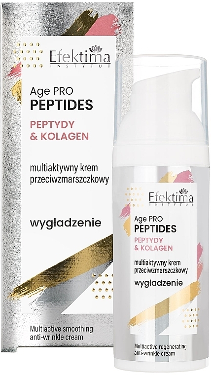 Wygładzający multiaktywny krem przeciwzmarszczkowy z peptydami i kolagenem - Efektima Age PRO Peptides Multiactive Smoothing Anti-wrinkle Cream — Zdjęcie N1