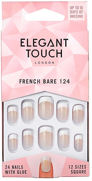 Sztuczne paznokcie - Elegant Touch Natural French Bare 124 Short False Nails — Zdjęcie N1