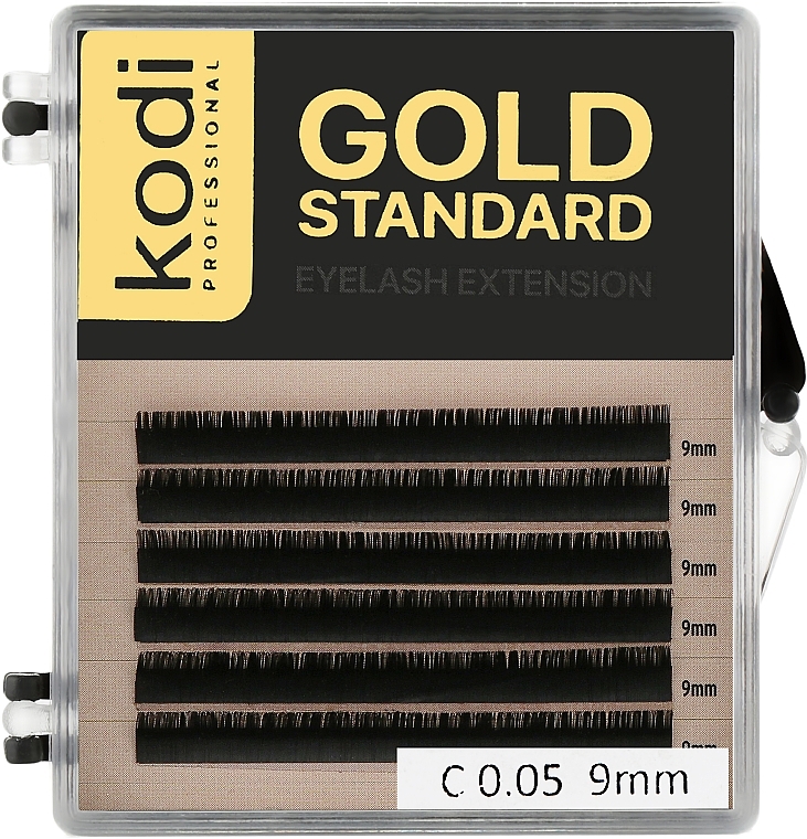 Sztuczne rzęsy Gold Standart C 0.05 (6 rzędów: 9 mm) - Kodi Professional — Zdjęcie N1