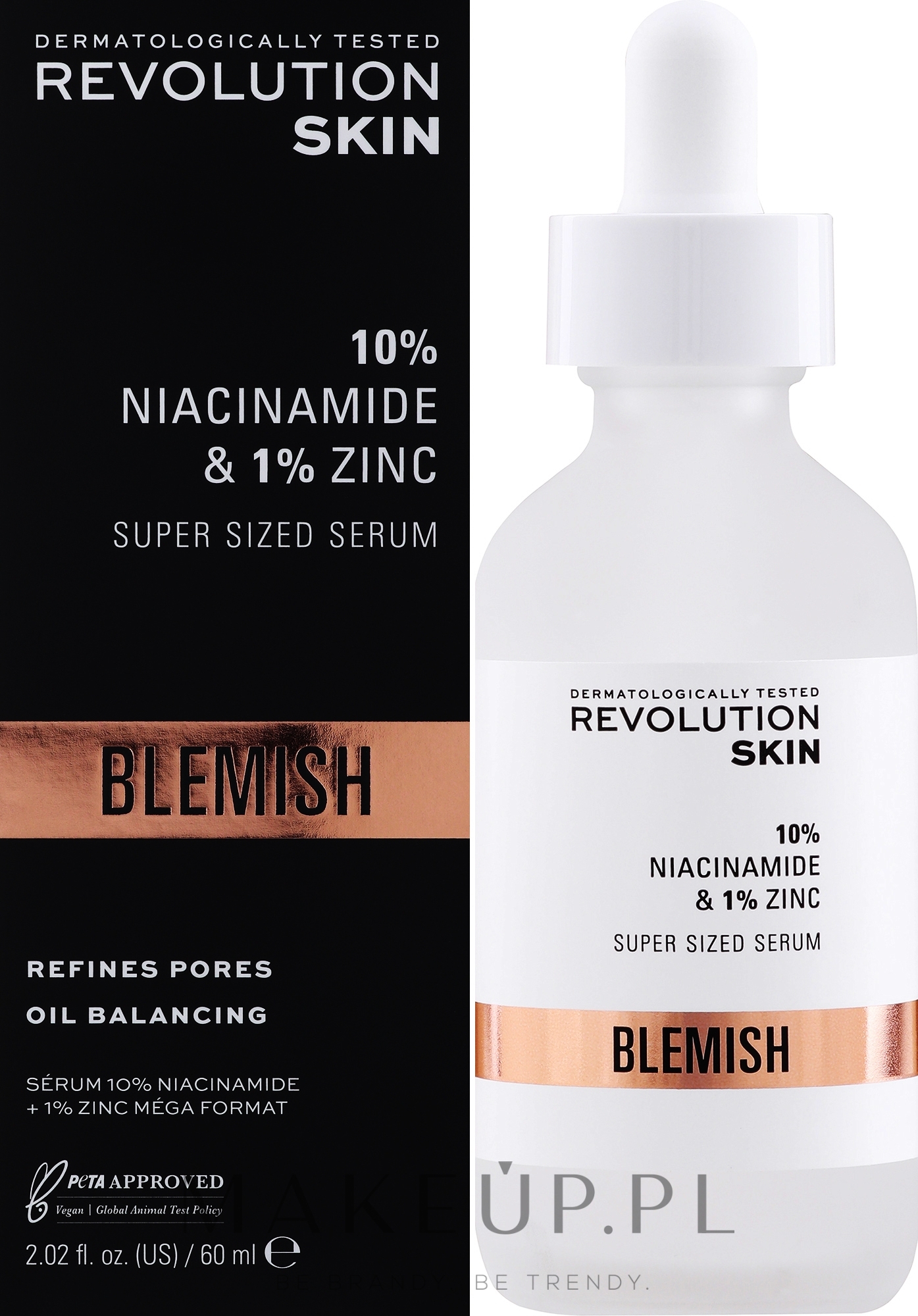 Kojące serum do twarzy na rozszerzone pory - Revolution Skincare 10% Niacinamide + 1% Zinc — Zdjęcie 60 ml