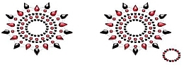 Kup Komplet biżuterii kryształkowej na klatkę piersiową i pępek, czarno-czerwony - Petits Joujoux Gloria Set Black-Red
