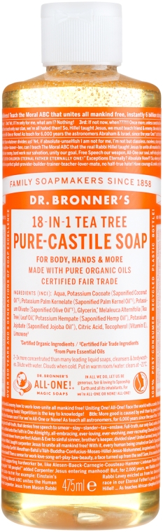 Mydło w płynie Drzewo herbaciane - Dr Bronner’s 18-in-1 Pure Castile Soap Tea Tree — Zdjęcie N3